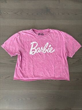Barbie Pink Crewneck Logo Tee with White Script